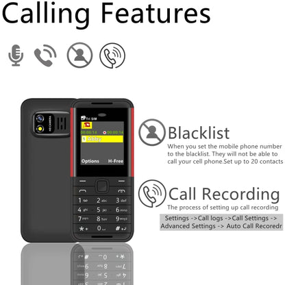1.33 นิ้ว, MTK6261D, 21 คีย์, รองรับ Bluetooth, FM, Magic Sound, บันทึกการโทรอัตโนมัติ, GSM, Triple SIM, English Key