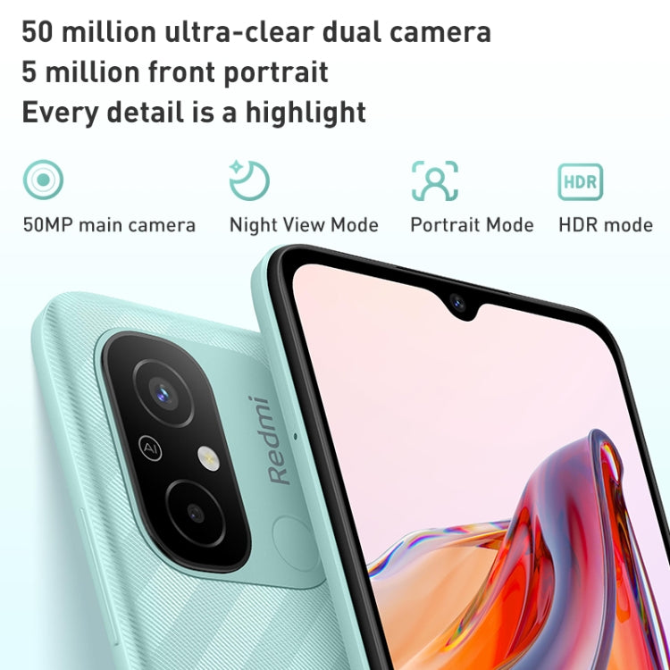 แบตเตอรี่ 5,000mAh, รหัสประจำตัวและลายนิ้วมือ, 6.71 นิ้ว MIUI 13 MediaTek Helio G85 Octa Core สูงสุด 2.0GHz, เครือข่าย: 4G, สองซิม, ไม่รองรับ Google Play, 4GB+128GB