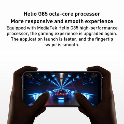 แบตเตอรี่ 5,000mAh, รหัสประจำตัวและลายนิ้วมือ, 6.71 นิ้ว MIUI 13 MediaTek Helio G85 Octa Core สูงสุด 2.0GHz, เครือข่าย: 4G, สองซิม, ไม่รองรับ Google Play, 4GB+128GB