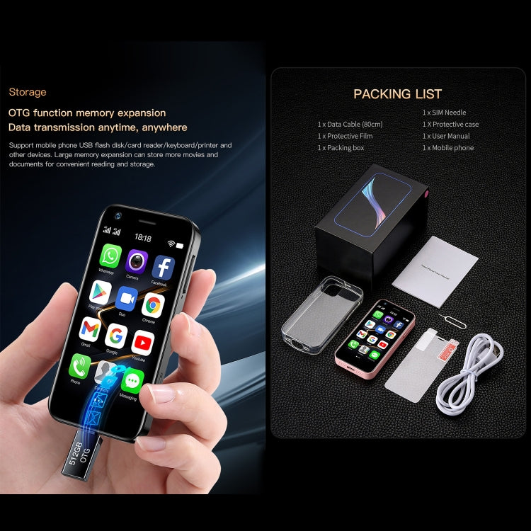 การจดจำใบหน้า, 3.0 นิ้ว Android 10.0 MTK6750 Octa Core, บลูทู ธ , WiFi, FM, OTG, เครือข่าย: 4G, สองซิม, รองรับ Google Play, 2GB+16GB