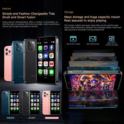 การจดจำใบหน้า, 3.0 นิ้ว Android 10.0 MTK6750 Octa Core, บลูทู ธ , WiFi, FM, OTG, เครือข่าย: 4G, สองซิม, รองรับ Google Play, 2GB+16GB