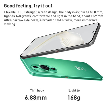 กล้องหลังคู่, การระบุลายนิ้วมือหน้าจอ, 6.7 นิ้ว HarmonyOS Qualcomm Snapdragon 778G 4G Octa Core สูงสุด 2.4GHz, เครือข่าย: 4G, OTG, NFC, ไม่รองรับ Google Play, nova 11 256GB