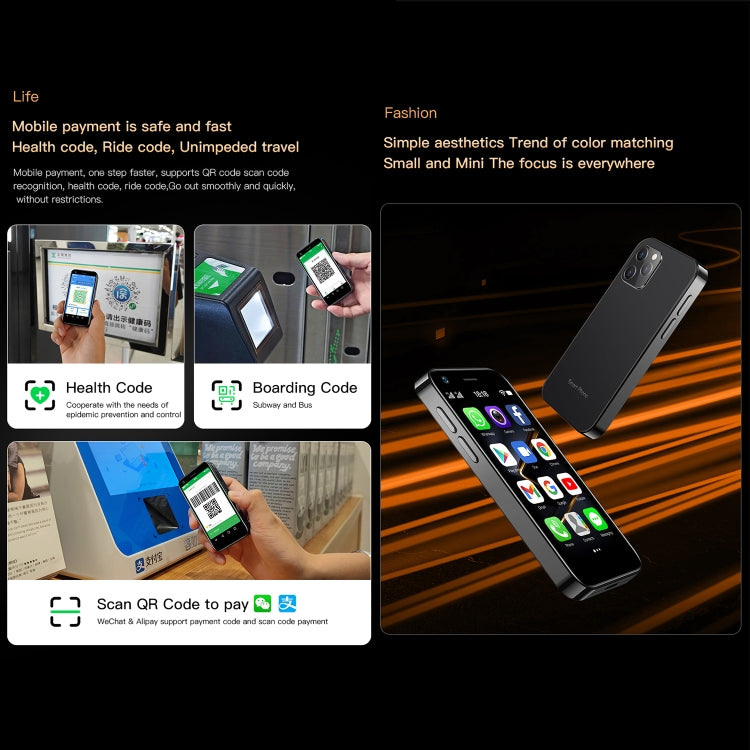 การจดจำใบหน้า, 3.0 นิ้ว Android 10.0 MTK6750 Octa Core, บลูทู ธ , WiFi, FM, OTG, เครือข่าย: 4G, สองซิม, รองรับ Google Play, 4GB+64GB