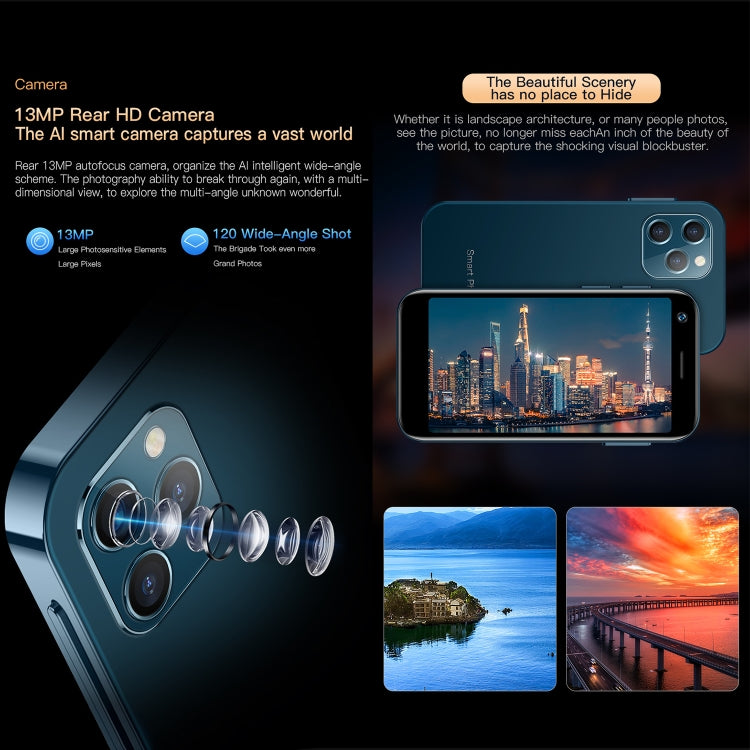 การจดจำใบหน้า, 3.0 นิ้ว Android 10.0 MTK6750 Octa Core, บลูทู ธ , WiFi, FM, OTG, เครือข่าย: 4G, สองซิม, รองรับ Google Play, 4GB+64GB