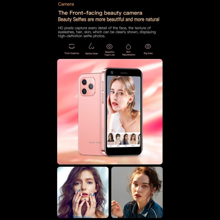 การจดจำใบหน้า, 3.0 นิ้ว Android 10.0 MTK6750 Octa Core, บลูทู ธ , WiFi, FM, OTG, เครือข่าย: 4G, สองซิม, รองรับ Google Play, 4GB+64GB
