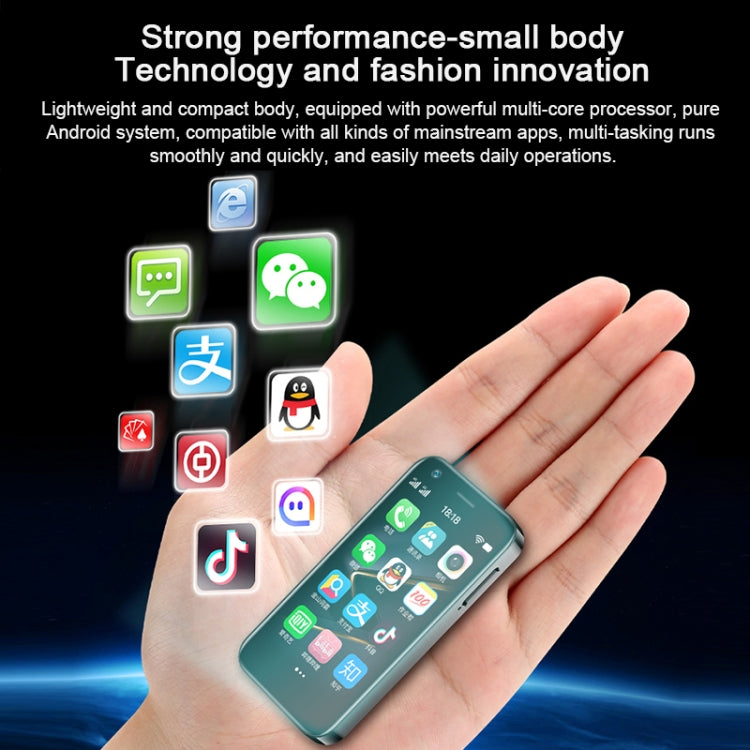 การจดจำใบหน้า, Android 9.0 ขนาด 3.0 นิ้ว MTK6737M Quad Core สูงถึง 1.1GHz, บลูทู ธ, WiFi, FM, เครือข่าย: 4G, สองซิม, 3GB+32GB