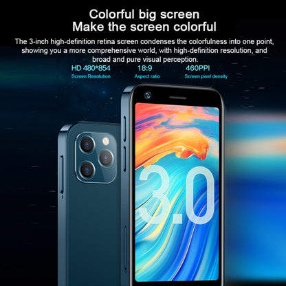 การจดจำใบหน้า, Android 9.0 ขนาด 3.0 นิ้ว MTK6737M Quad Core สูงถึง 1.1GHz, บลูทู ธ, WiFi, FM, เครือข่าย: 4G, สองซิม, 3GB+32GB