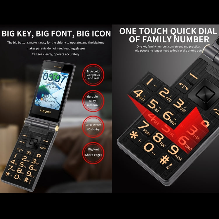 2.8 นิ้ว + 2.4 นิ้ว, แบตเตอรี่ 5900mAh, รองรับ FM, SOS, GSM, หมายเลขครอบครัว, ปุ่มใหญ่, Dual SIM