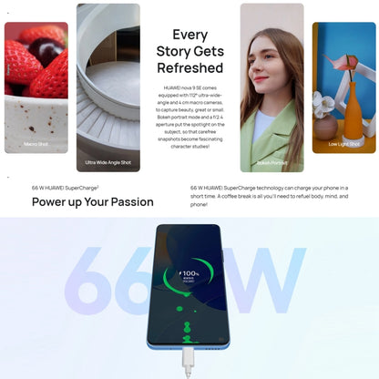 กล้องหลังสี่ตัว, การระบุลายนิ้วมือด้านข้าง, HarmonyOS 2.0.1 ขนาด 6.78 นิ้ว Qualcomm Snapdragon 680 Octa Core สูงถึง 2.4GHz, เครือข่าย: 4G, OTG, ไม่รองรับ Google Play, 8GB+128GB