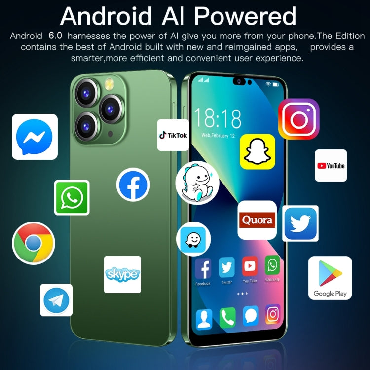 การระบุใบหน้า, Android 6.0 Spreadtrum 7731G Quad Core, เครือข่าย: 3G, สองซิม, i14 Pro Max N85 1GB+16GB