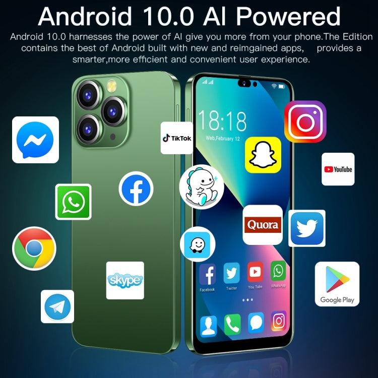 การระบุใบหน้า, Android 10 MTK6737 Quad Core, เครือข่าย: 4G, i14 Pro Max N86 2GB+16GB