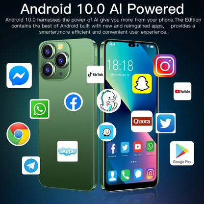 การระบุใบหน้า, Android 10 MTK6737 Quad Core, เครือข่าย: 4G, i14 Pro Max N86 2GB+16GB