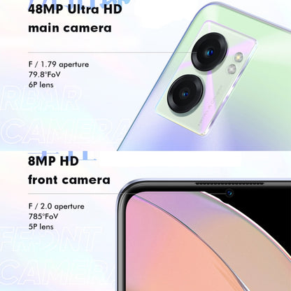 กล้องด้านหลังคู่, การระบุลายนิ้วมือด้านข้าง, แบตเตอรี่ 5000mAh, 6.58 นิ้ว Realme UI 3.0 / Android 12 MediaTek Dimensity 810 Octa Core สูงสุด 2.4GHz, เครือข่าย: 5G, รองรับ Google Play, 12GB+256GB