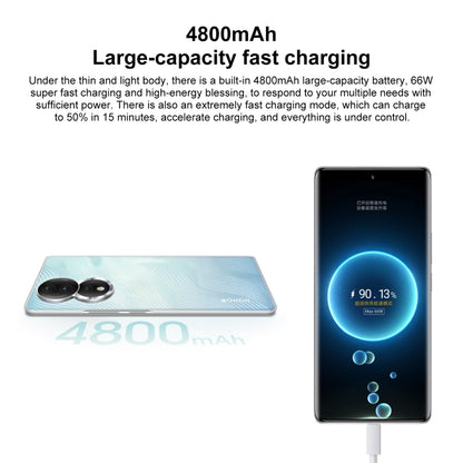 กล้องหลังสามตัว, ระบุลายนิ้วมือบนหน้าจอ, Magic UI 7.0 ขนาด 6.67 นิ้ว Qualcomm Snapdragon 782G Octa Core สูงสุด 2.7GHz, เครือข่าย: 5G, OTG, NFC, ไม่รองรับ Google Play, Honor 80 5G, 8GB+256GB