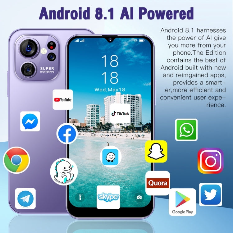 การระบุใบหน้า, Android 8.1 MTK6737 Octa Core, เครือข่าย: 4G, S23 Ultra E6  2GB+16GB