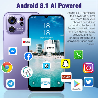 การระบุใบหน้า, Android 8.1 MTK6737 Octa Core, เครือข่าย: 4G, S23 Ultra E6  2GB+16GB