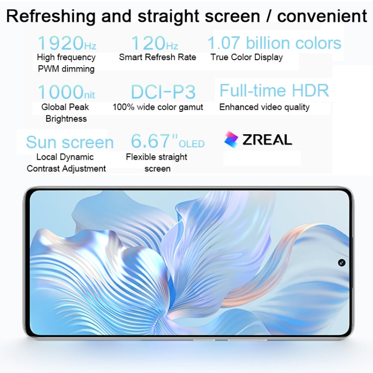 กล้องหลังสามตัว, ระบุลายนิ้วมือบนหน้าจอ, Magic UI 7.0 ขนาด 6.67 นิ้ว Qualcomm Snapdragon 8+ Gen1 Octa Core สูงสุด 3.0GHz, เครือข่าย: 5G, OTG, NFC, ไม่รองรับ Google Play, Honor 80 Pro Flat 5G, 12GB+256GB