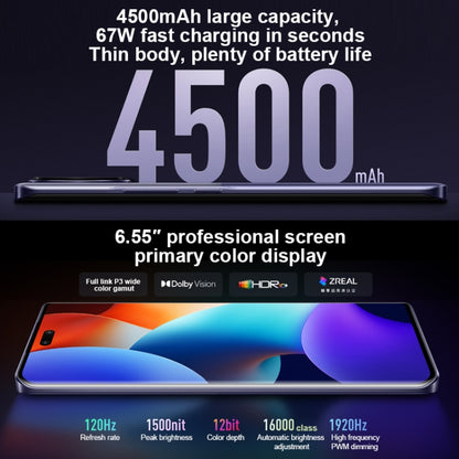 กล้องหลังสามตัว + กล้องหน้าคู่, การระบุลายนิ้วมือบนหน้าจอ, แบตเตอรี่ 4500mAh, MIUI 14 ขนาด 6.55 นิ้ว 14 Dimensity 8200-Ultra Octa Core 4nm สูงสุด 3.1GHz, เครือข่าย: 5G, NFC, 16GB+1TB