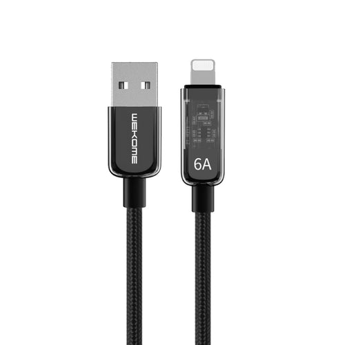 WK WDC-180 6A Pioneer Series USB to 8 Pin Transparent Fast Charge Data Cable, ความยาว: 1 ม., USB to 8 Pin