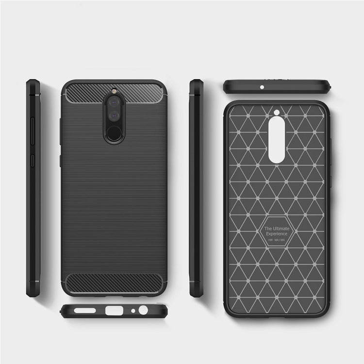 สำหรับ Huawei Mate 10 Lite Brushed Carbon Fiber Texture TPU กันกระแทกกันลื่นนุ่มป้องกันฝาหลัง, For Mate 10 Lite