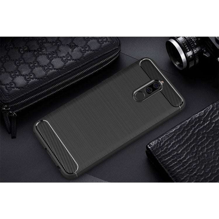 สำหรับ Huawei Mate 10 Lite Brushed Carbon Fiber Texture TPU กันกระแทกกันลื่นนุ่มป้องกันฝาหลัง, For Mate 10 Lite