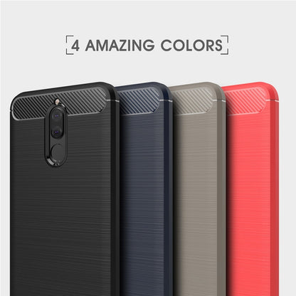 สำหรับ Huawei Mate 10 Lite Brushed Carbon Fiber Texture TPU กันกระแทกกันลื่นนุ่มป้องกันฝาหลัง, For Mate 10 Lite