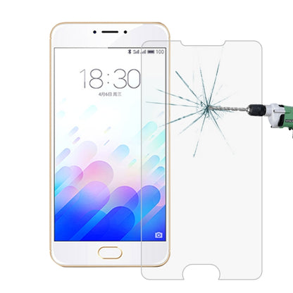 50 ชิ้นสำหรับ Meizu Meilan หมายเหตุ 3 0.26 มิลลิเมตร 9H ความแข็งพื้นผิว 2.5D ฟิล์มกระจกนิรภัยป้องกันการระเบิดไม่มีแพ็คเกจขายปลีก, 1pcs