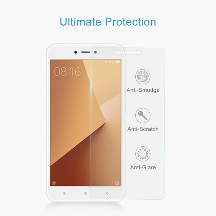 สำหรับ Xiaomi Redmi หมายเหตุ 5A 0.26mm 9H ความแข็งพื้นผิว 2.5D ป้องกันการระเบิดไม่เต็มหน้าจอฟิล์มกระจกนิรภัย, For Redmi Note 5A
