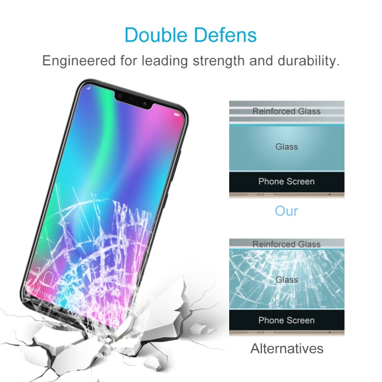 10 ชิ้น 0.26mm 9H 2.5D ฟิล์มกระจกนิรภัยป้องกันการระเบิดสำหรับ Huawei Honor 8C, For Huawei Honor 8C (10 PCS)