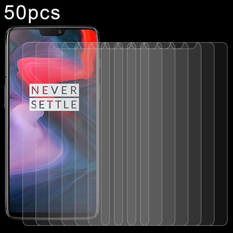 50 ชิ้น 0.26mm 9H 2.5D ฟิล์มกระจกนิรภัยสำหรับ OnePlus 6, For 6 (50 PCS)