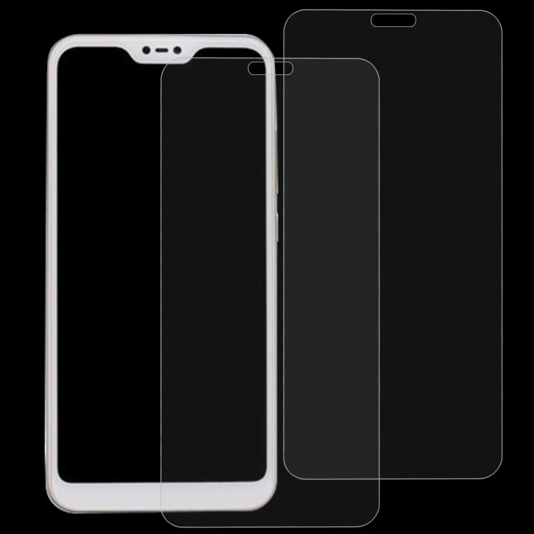 2 PCS 0.26mm 9H 2.5D ฟิล์มกระจกนิรภัยสำหรับ Xiaomi Redmi 6 Pro / Mi A2 Lite, For Redmi 6 Pro