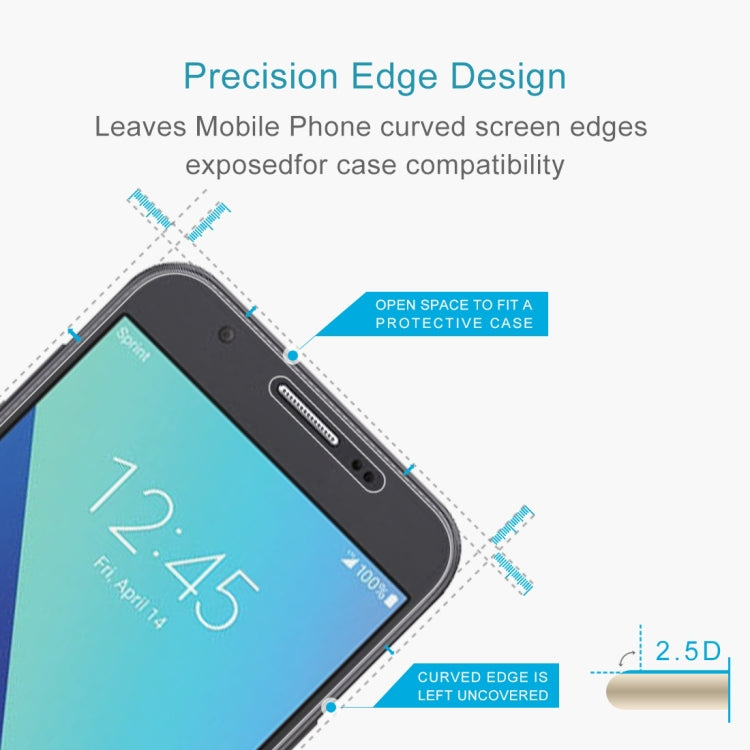 ฟิล์มกระจกนิรภัย 0.26mm 9H 2.5D สำหรับ Samsung Galaxy J7 V, For Galaxy J7 V(1 PC)
