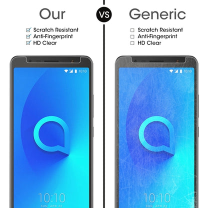 ฟิล์มกระจกนิรภัย 0.26 มม. 9H 2.5D สำหรับ Alcatel 3C, For 3C (1pc)