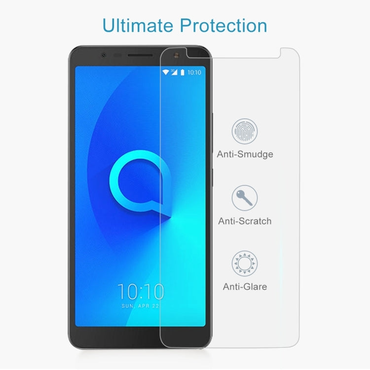 ฟิล์มกระจกนิรภัย 0.26 มม. 9H 2.5D สำหรับ Alcatel 3C, For 3C (1pc)