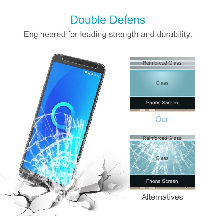 ฟิล์มกระจกนิรภัย 0.26 มม. 9H 2.5D สำหรับ Alcatel 3C, For 3C (1pc)