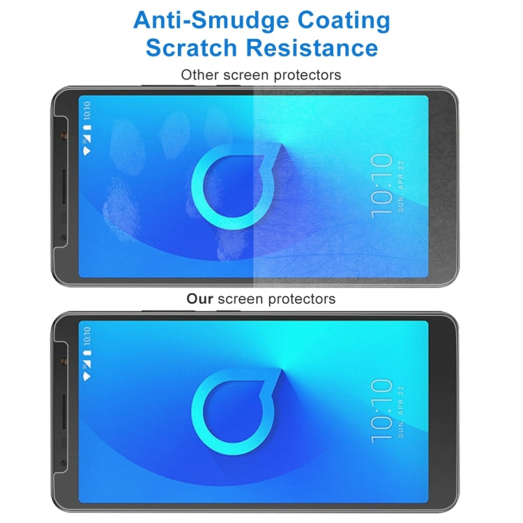 ฟิล์มกระจกนิรภัย 0.26 มม. 9H 2.5D สำหรับ Alcatel 3C, For 3C (1pc)
