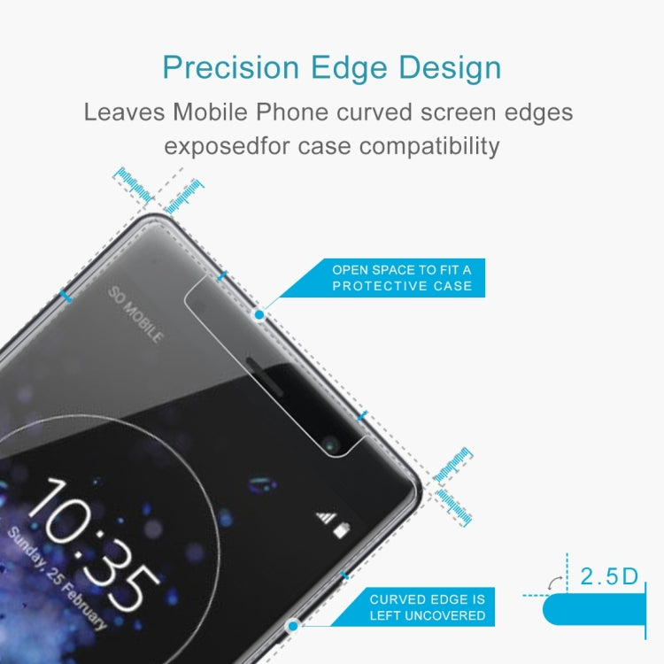 ฟิล์มกระจกนิรภัย 0.26 มม. 9H 2.5D สำหรับ Sony XZ2 Premium, For XZ2 Premium (1pc)