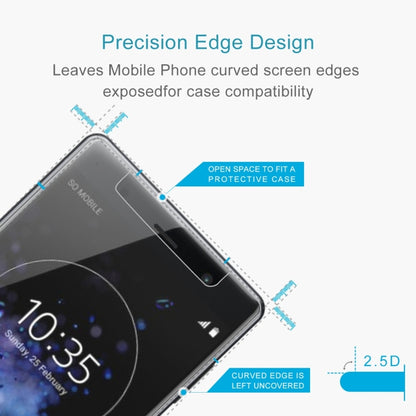 ฟิล์มกระจกนิรภัย 0.26 มม. 9H 2.5D สำหรับ Sony XZ2 Premium, For XZ2 Premium (1pc)