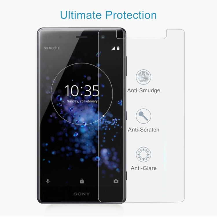 ฟิล์มกระจกนิรภัย 0.26 มม. 9H 2.5D สำหรับ Sony XZ2 Premium, For XZ2 Premium (1pc)
