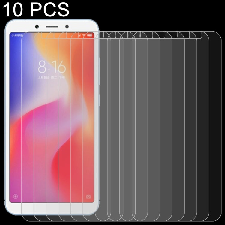 10 ชิ้น 9H 2.5D ฟิล์มกระจกนิรภัยสำหรับ Xiaomi Redmi 6A, For 6A
