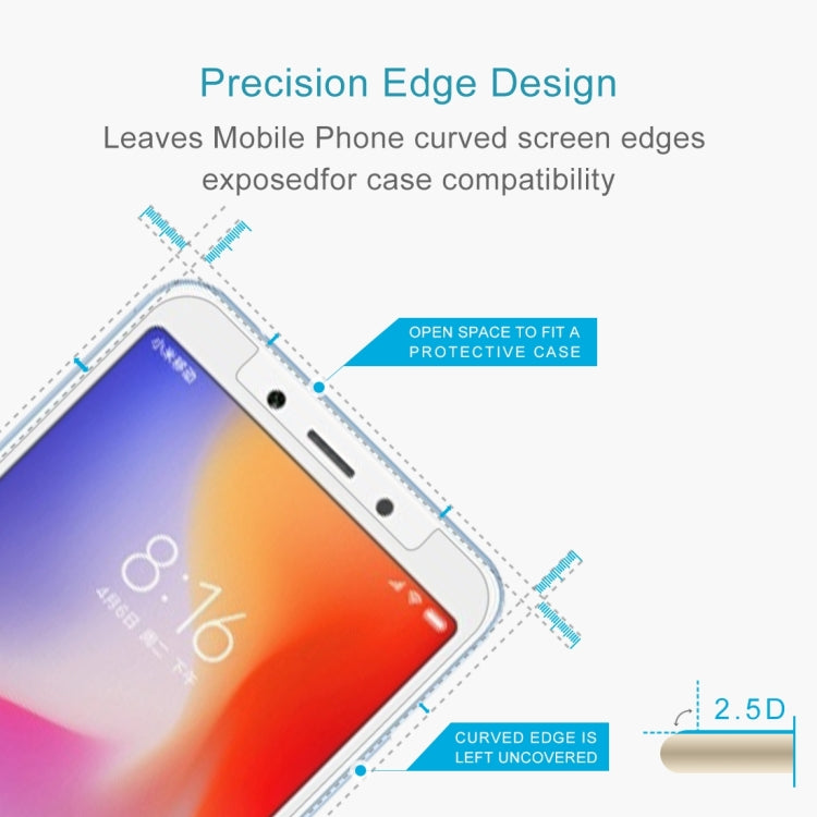 10 ชิ้น 9H 2.5D ฟิล์มกระจกนิรภัยสำหรับ Xiaomi Redmi 6A, For 6A