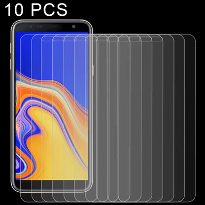 10 ชิ้น 0.26 มิลลิเมตร 9H ความแข็งพื้นผิว 2.5D ขอบโค้งฟิล์มกระจกนิรภัยสำหรับ Galaxy J4 + / J6 +, For Galaxy J4+ / J6+