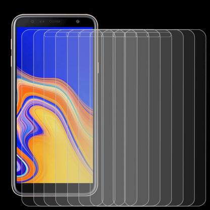 10 ชิ้น 0.26 มิลลิเมตร 9H ความแข็งพื้นผิว 2.5D ขอบโค้งฟิล์มกระจกนิรภัยสำหรับ Galaxy J4 + / J6 +, For Galaxy J4+ / J6+