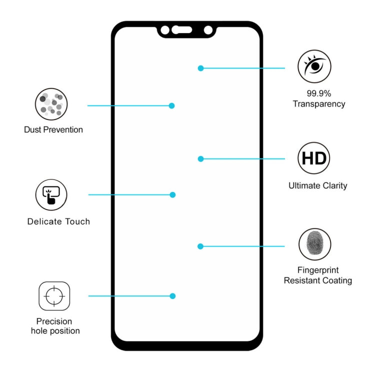 ENKAY Hatprince กาวเต็ม 0.26mm 9H 2.5D ฟิล์มกระจกนิรภัยสำหรับ Huawei Mate 20 Lite, For Huawei Mate 20 Lite (1 PC)