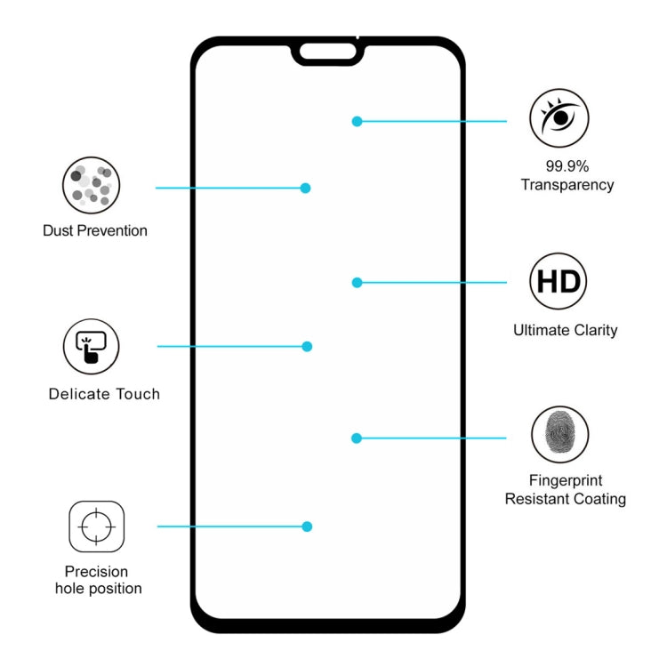ENKAY Hatprince เต็มกาว 0.26mm 9H 2.5D ฟิล์มกระจกนิรภัยสำหรับ Huawei Honor 8X, For Honor 8X (1 PC)