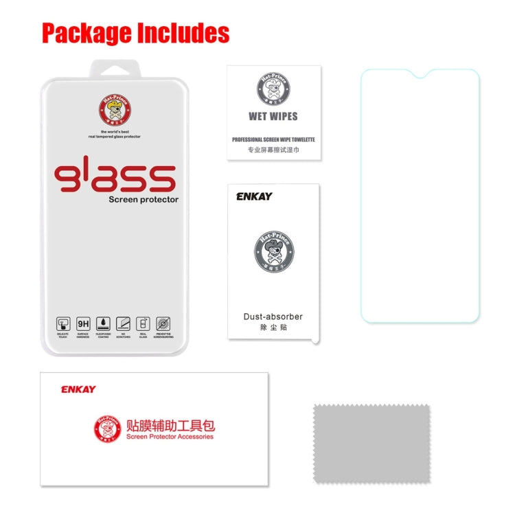 ENKAY Hatprince 0.26mm 9H 2.5D ฟิล์มกระจกนิรภัยขอบโค้งสำหรับ OnePlus 6T และ 7, For OnePlus 6T & 7