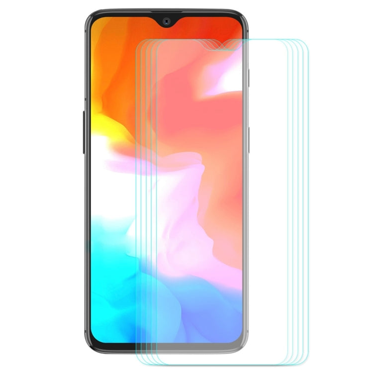 5 ชิ้น ENKAY Hat-prince 0.26mm 9H 2.5D ฟิล์มกระจกนิรภัยขอบโค้งสำหรับ OnePlus 6T และ 7, For OnePlus 6T & 7 (5 PCS)
