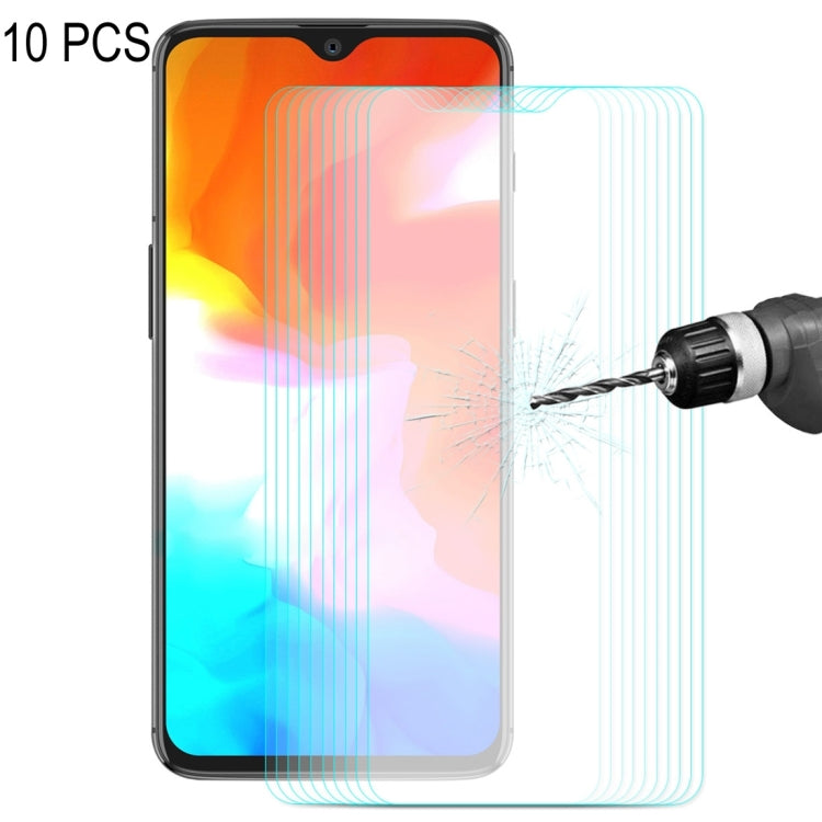 10 ชิ้น ENKAY Hat-prince 0.26mm 9H 2.5D ฟิล์มกระจกนิรภัยขอบโค้งสำหรับ OnePlus 6T และ 7, For OnePlus 6T & 7 (10 PCS)