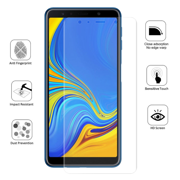 ENKAY Hat-Prince 0.1 มม. 3D แบบเต็มหน้าจอป้องกันฟิล์มไฮโดรเจลป้องกันการระเบิดสำหรับ Samsung Galaxy A7 (2018), วัสดุ TPU + TPE + PET, Galaxy A7 (2018)