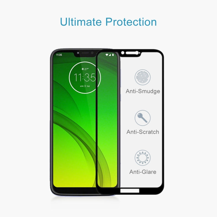 9H 9D กระจกนิรภัยแบบเต็มหน้าจอป้องกันหน้าจอสำหรับ Motorola Moto G7 Power, Motorola Moto G7 Power